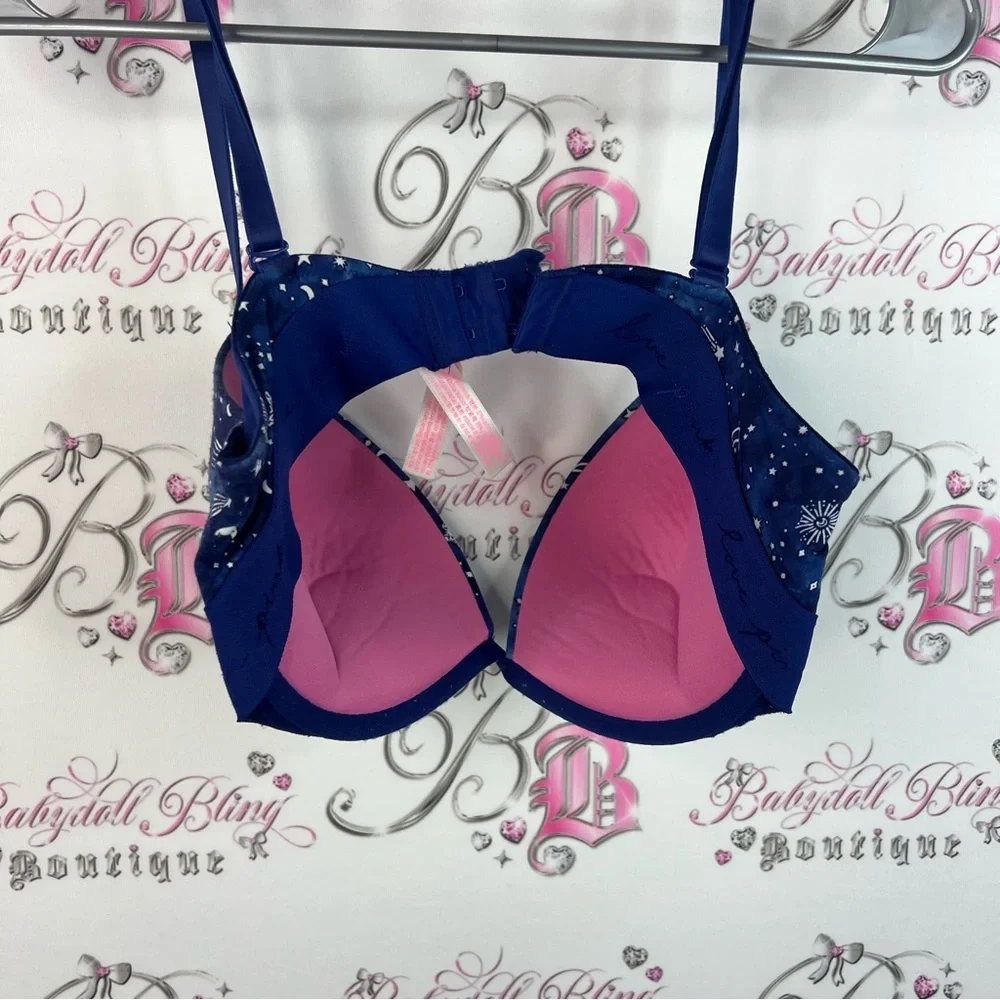 Victoria's Secret pink bra push up stars ⭐️ Midnight Blue Celestial Bra moon - Picture 4 of 12